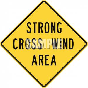 Strong Cross Wind Area Road Sign   Royalty Free Clipart Picture