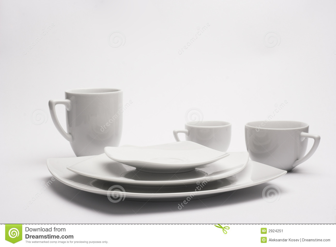 White Plates And Cups Stock Image   Image  2924251