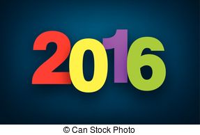 2016 Paper Sign   Happy Colorful 2016 New Year