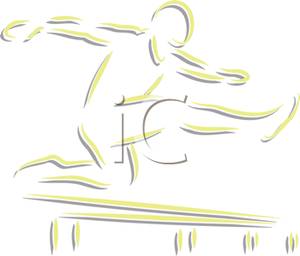 An Athlete Running The Hurdles   Royalty Free Clipart Picture