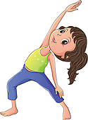 Clipart Of A Girl Stretching Her Body
