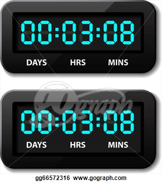 Clipart   Vector Glowing Digital Counter   Countdown Timer  Stock