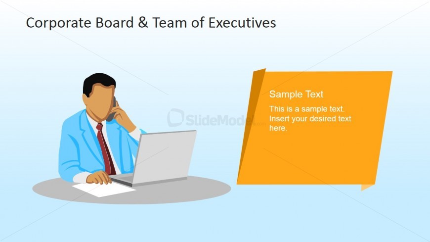 Executive With Phone And Laptop Clipart   Slidemodel