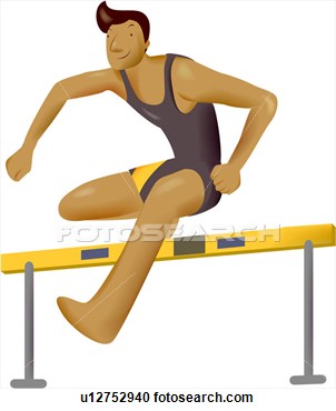Illustration   Athlete Running Hurdles  Fotosearch   Search Clipart