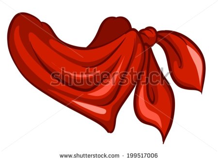 Illustration Of A Red Scarf On A White Background   Stock Vector
