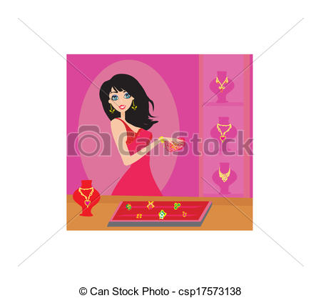 Jewelry Store Clipart Girl At A Jewelry Store
