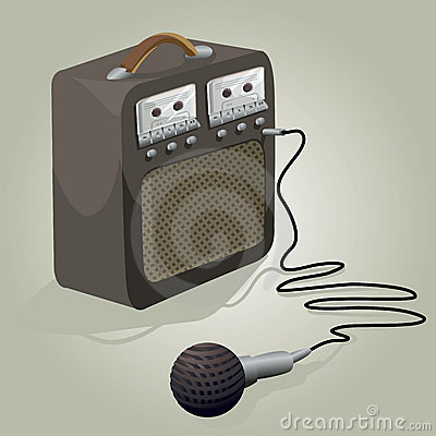 Karaoke Machine Illustration With Clipping Path