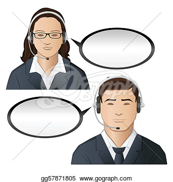 Male And Female Executive Of Call Center  Clipart Drawing Gg57871805