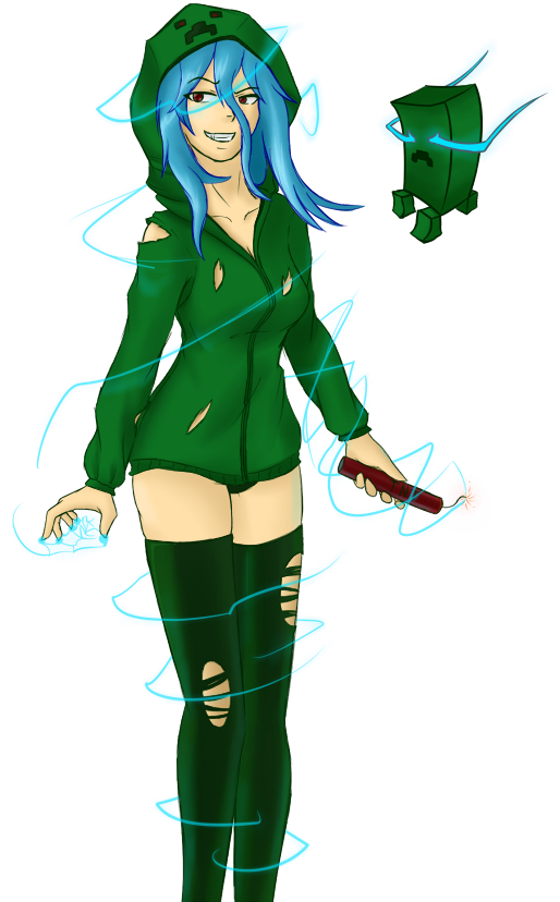 Minecraft Charged Creeper Girl Super By Clipart   Free Clip Art Images