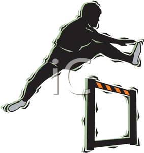     Of A Athlete Running The Hurdles   Royalty Free Clipart Picture