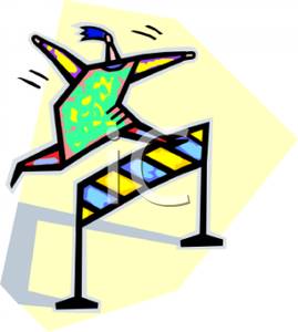     Of An Athlete Running The Hurdles   Royalty Free Clipart Picture