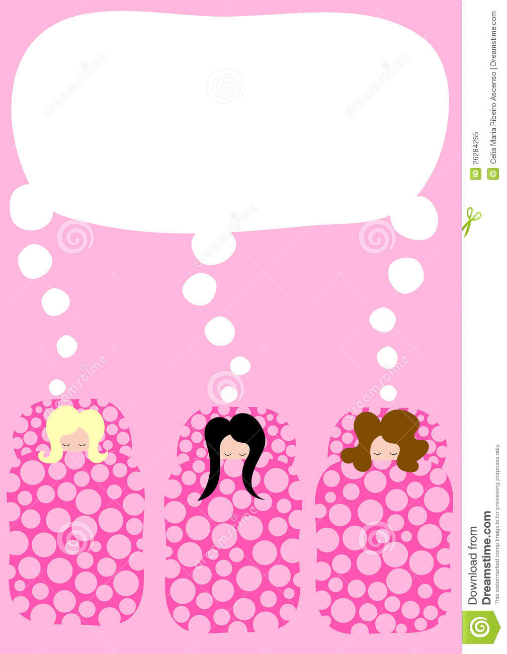 Pyjama Party Invitation Card With Polka Dots Sleeping Bags And Dream