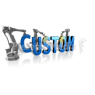 Robot Building Custom Text Presentation Clipart