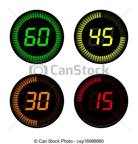 Vector   Digital Countdown Timer   Stock Illustration Royalty Free