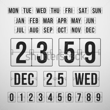 Vektor Countdown Z Hler Und Das Datum Kalender Anzeiger Zahlen
