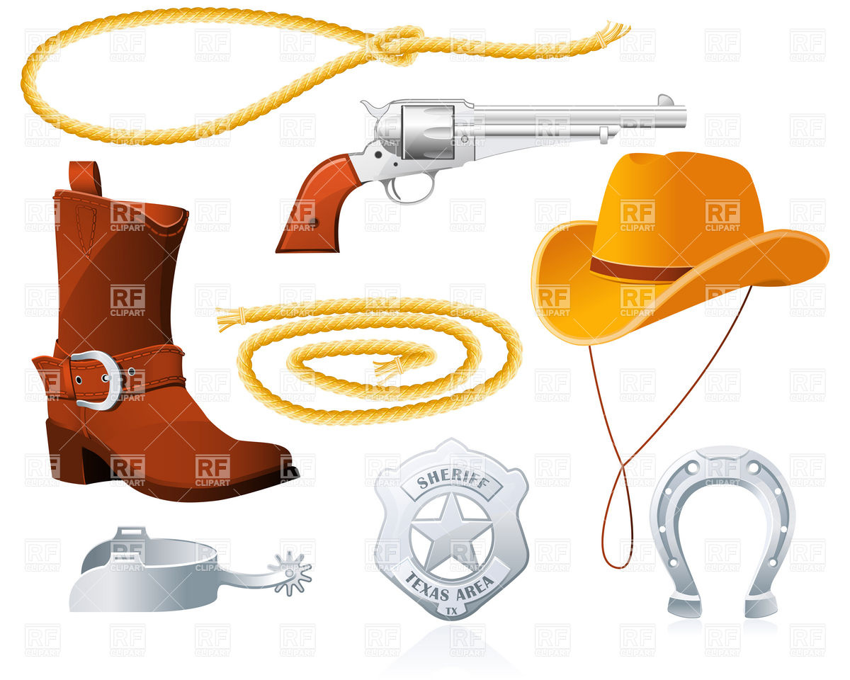 Wild West Cowboy Accessories And Clothes Download Royalty Free Vector    
