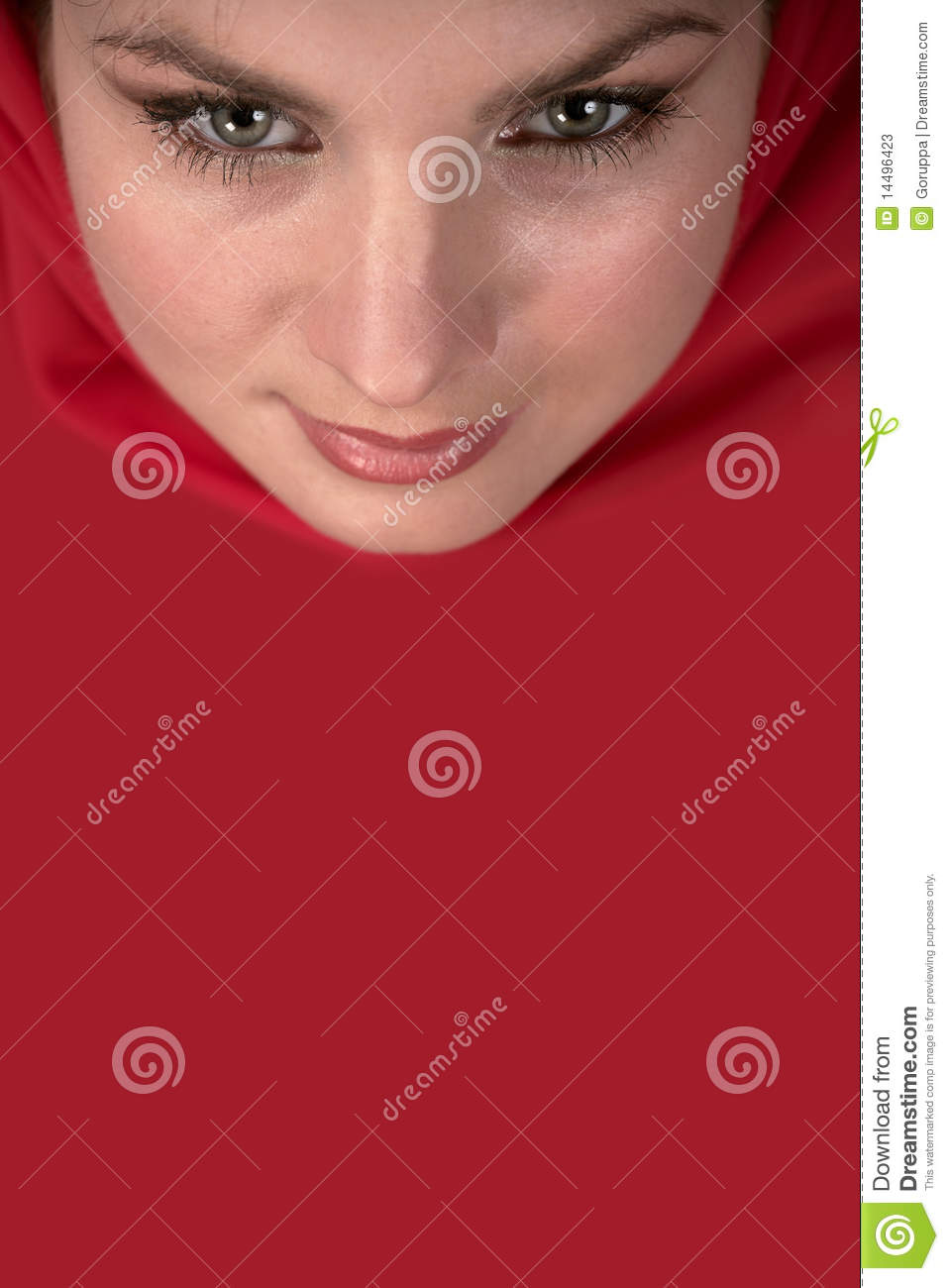 Woman In Red Scarf Stock Photos   Image  14496423