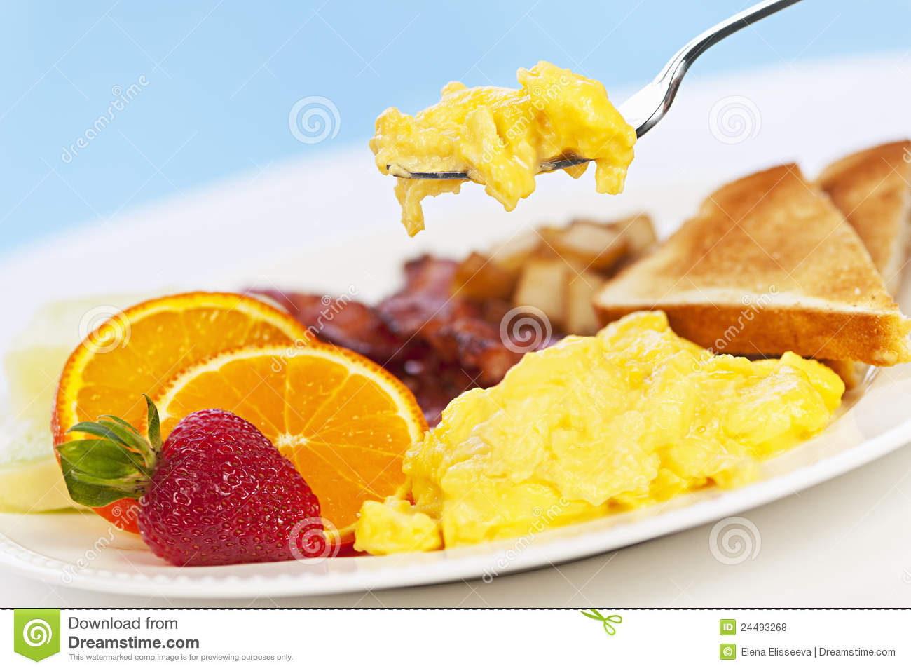 Breakfast Plate With Fork Royalty Free Stock Photos   Image  24493268
