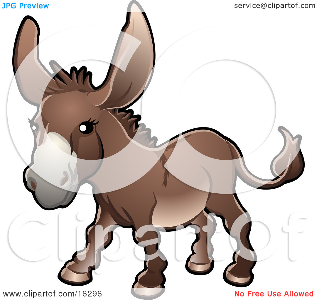Brown Donkey  Equus Asinus  On A Farm Clipart Illustration Image By