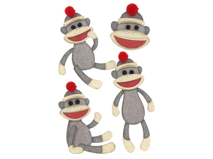 Christmas Sock Monkey Clip Art   Sock Monkey 3 D Sticker    