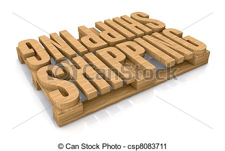 Clipart Of Shipping Services   Pallet Made With The Word  Shipping 3d    
