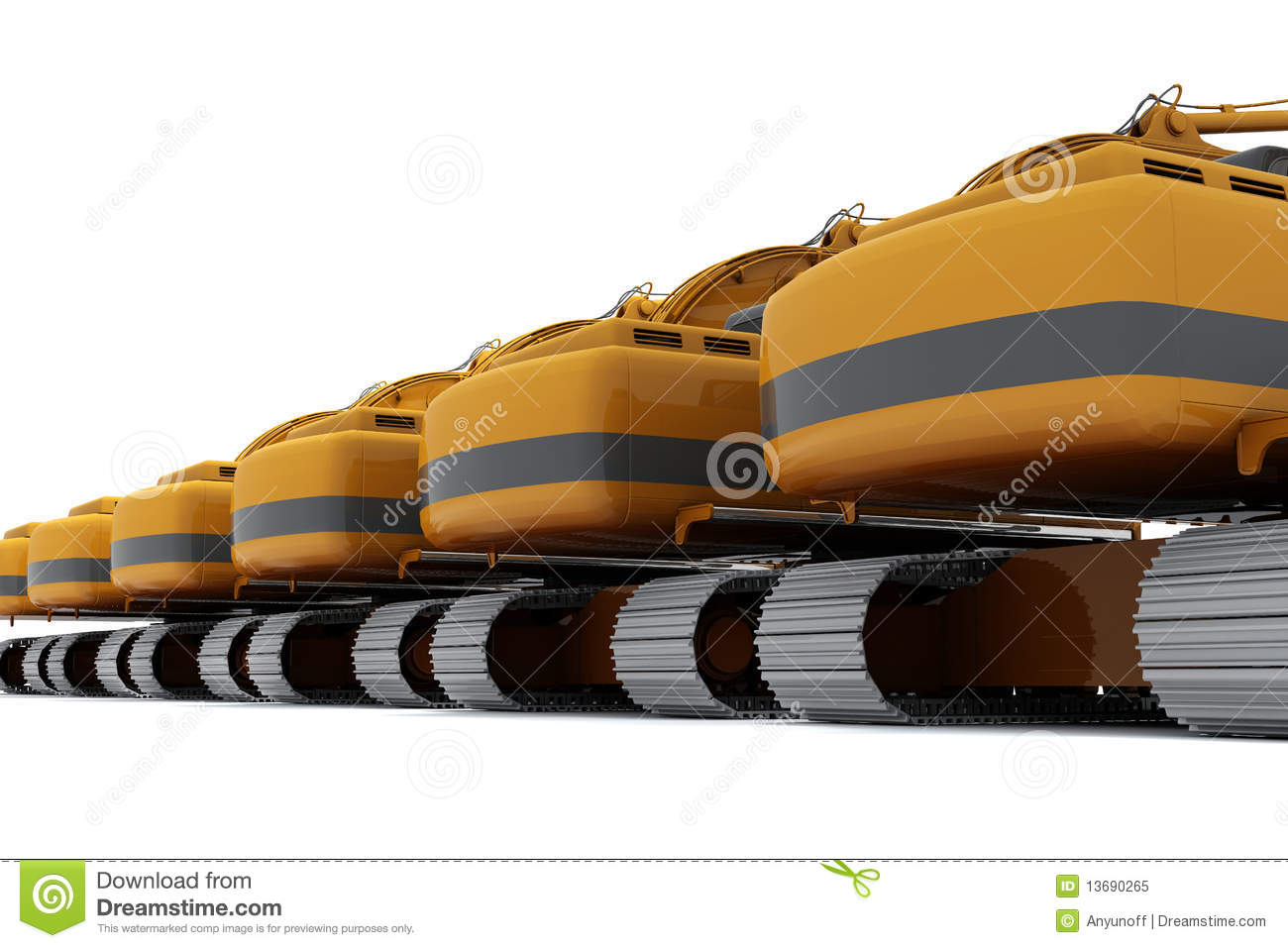Diggers Isolated On White Background Back View Mr No Pr No 2 530 1