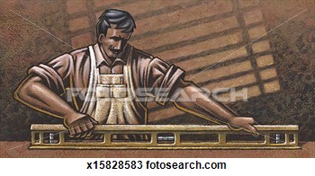 Drawing   Carpenter With Level  Fotosearch   Search Clipart