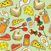 Food Background Pattern   Clipart Graphic