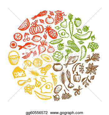 Food Background Sketch For Your Design  Vector Clipart Gg60556572