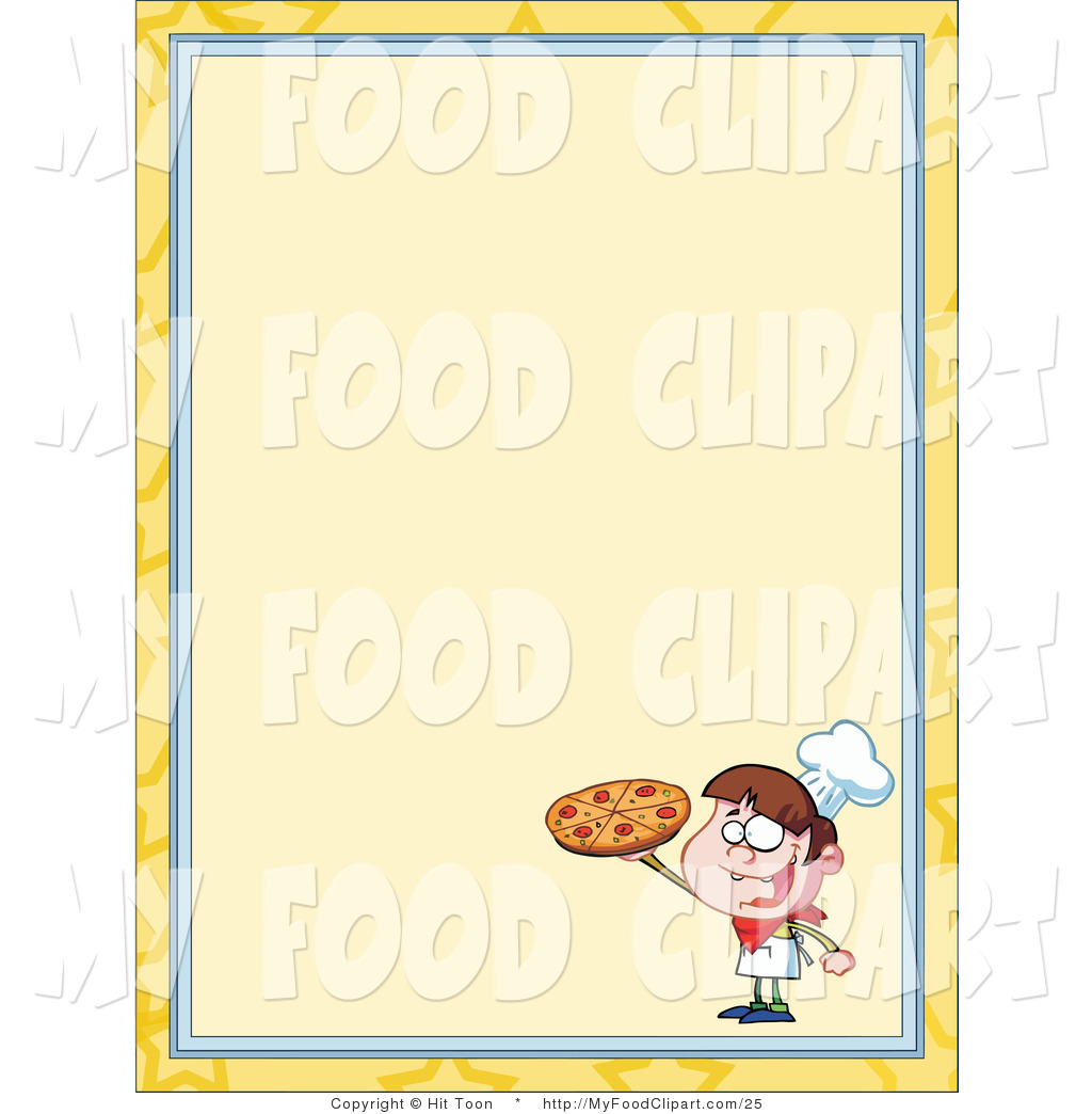 Food Clip Art Of A Pizza Chef Boy Holding Up A Pepperoni Pie In The