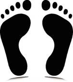 Footprint Vector Silhouettes   Clipart Graphic