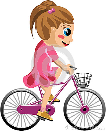 Girl Bike Clipart Bicycle Girl Riding Her Bike
