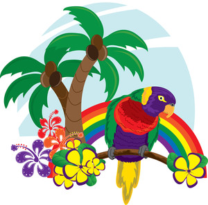 Hawaii Clipart Image   Clip Art Illustration Of A Colorful Parrot