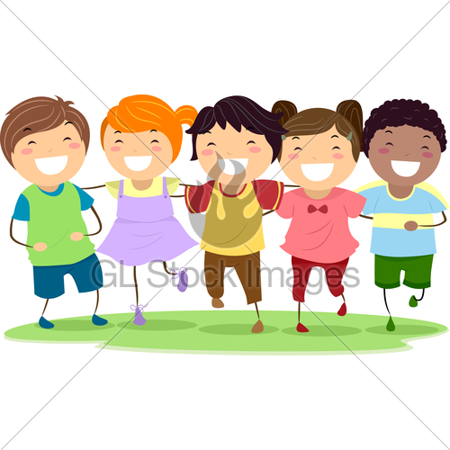 Illustration Of Kids Laughing Together While Wa