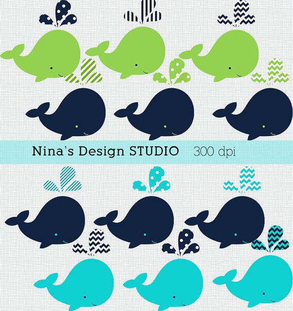 Sale 60   0ff Instant Download 12 Whale Clipart   Scrapbook  For Pers