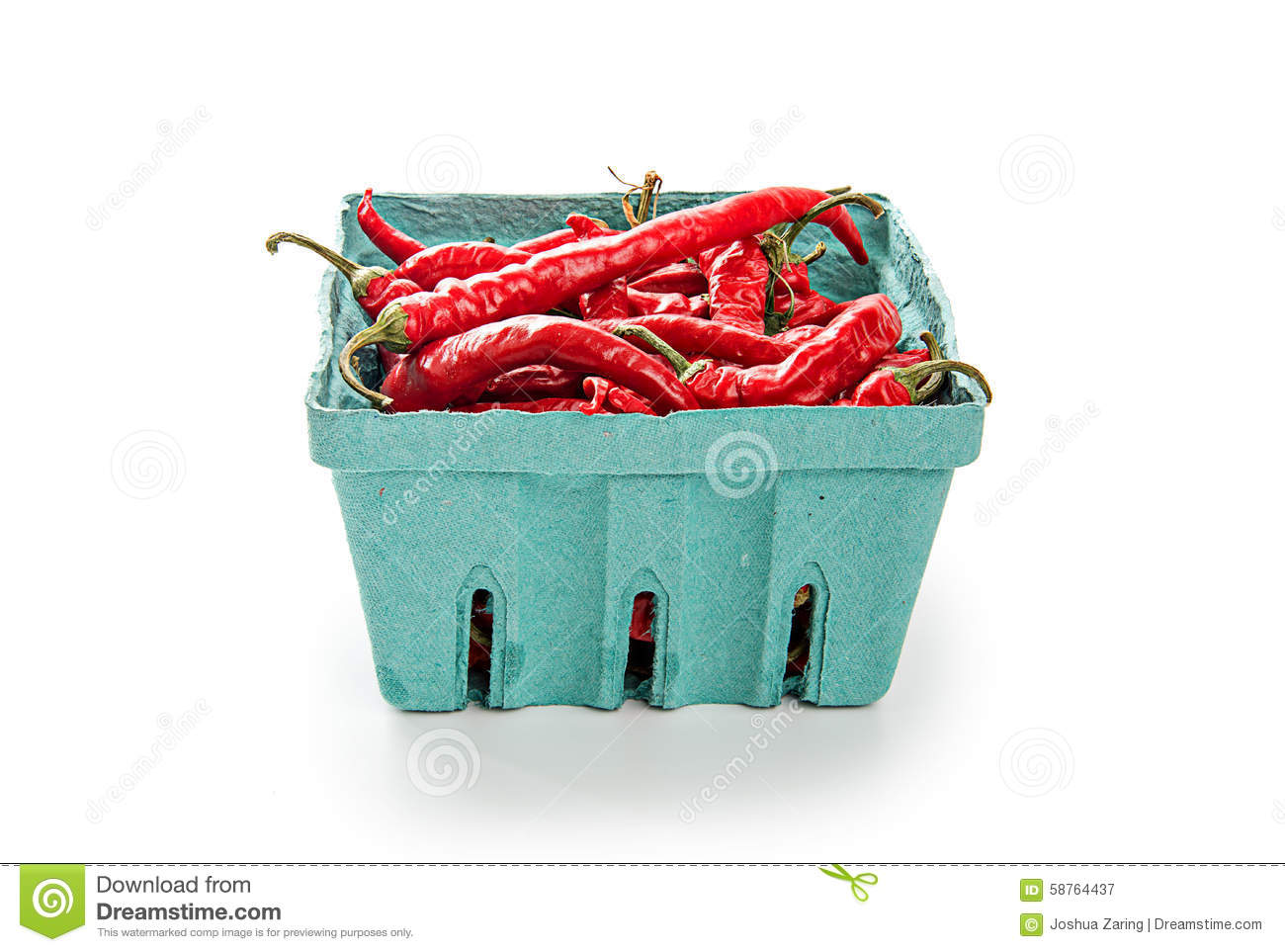 Stock Photo  Chili Peppers In Green Container