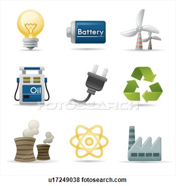 Types Of Energy Clipart Power And Energy Icon Set
