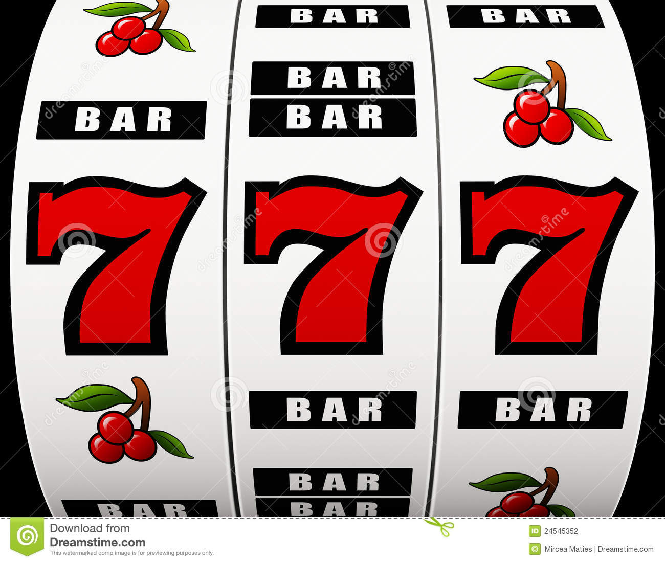 3d Rendering Of A Slot Machine Hitting A Jackpot 