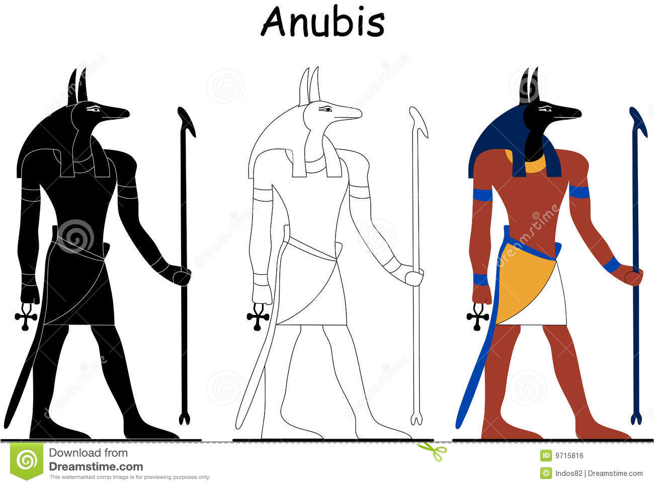 Ancient Egyptian God   Anubis Royalty Free Stock Image   Image