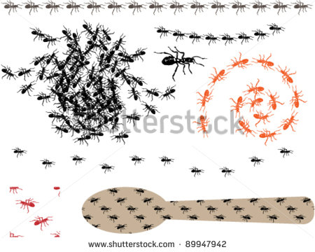 Ants Clip Art Including Seamless Pattern Stock Vector 89947942