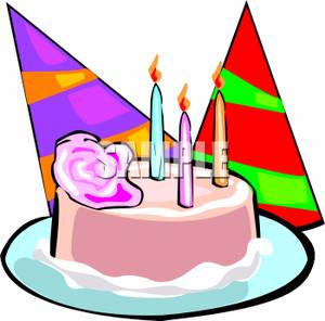 Birthday Cake Clipart On Birthday Cake And Party Hats Royalty Free    