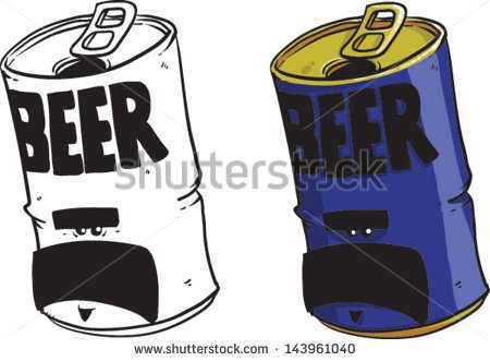 Cartoon Beer Can   Vector Clip Art Illustration On White Background
