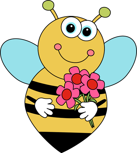 Cartoon Valentine S Bee With Flowers   Cute Bee Holding Pink And Red