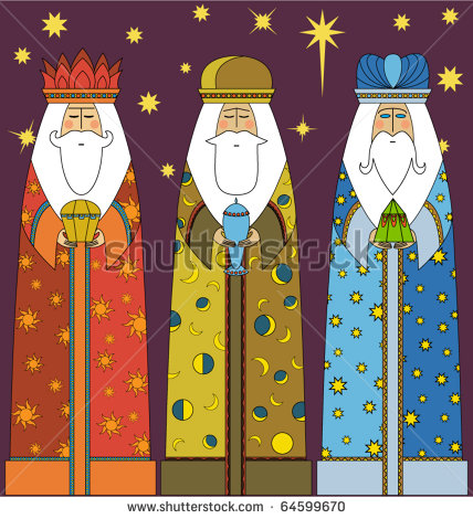 Christmas  Three Kings   Three Wise Men Stock Vector Illustration
