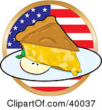 Clipart Illustration Of A Slice Of Apple Pie In Front Of A Circular