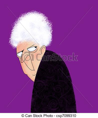 Cranky Old Lady Looking    Csp7099310   Search Clipart Illustration