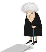Cranky Old Lady Looking Suspicious   Clipart Graphic