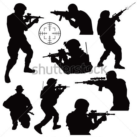 Home   Premium   Unknown   Various Soldiers In Combat Silhouettes