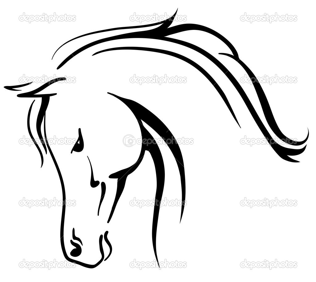 Horse Head Clipart Horse Head Outline Clip Art Arabian Horse Stylised
