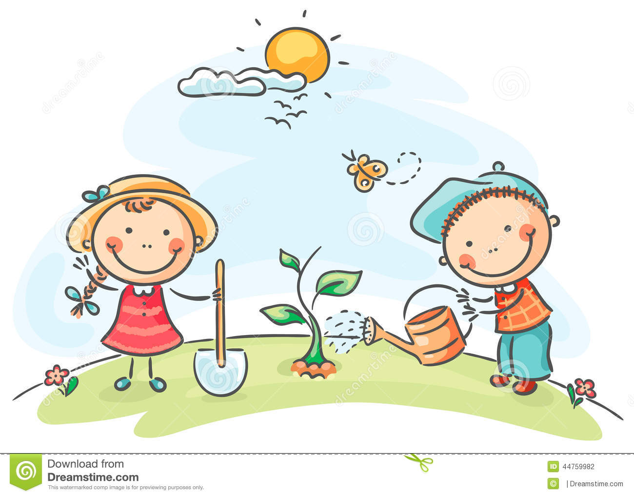 Kids Spring Activities Stock Vector   Image  44759982